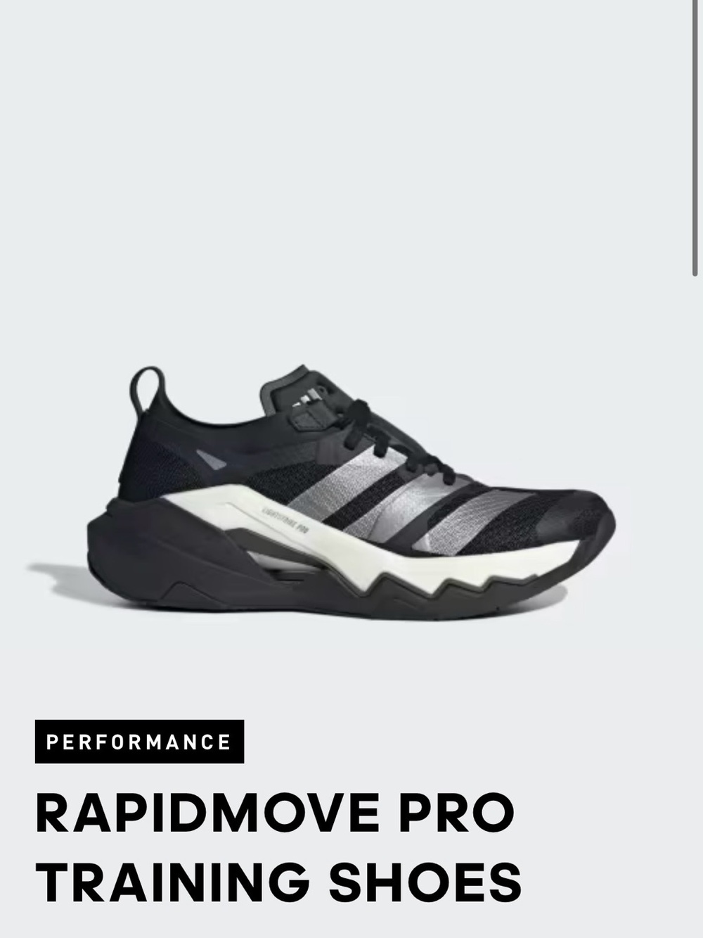 adidas Rapidmove Pro Training Shoes - Black/Silver